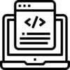 Simple black and white laptop screen icon
